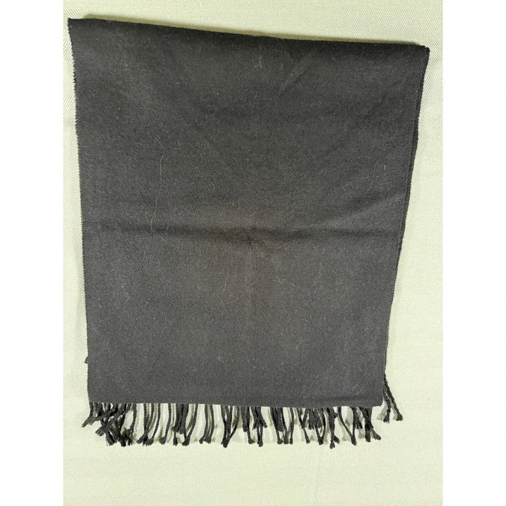 Savile Row Scarf Men Black Grey Argyle Fringed Made in Italy Acrylic Winter